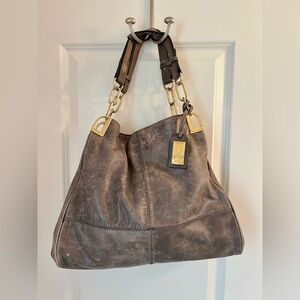 Badgley Mischka Gray Leather Purse